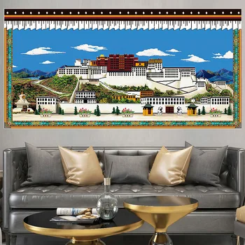 Тибетский стиль, этнический настенный Гобелен, художественная ткань, декор для гостиной, спальни, Эстетическая настенная живопись Макраме