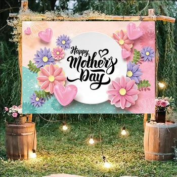 Фестиваль Happy Mother's Day Love Rose Background Вечерние Украшения Фон Для Фотосъемки Принадлежности Для Бутафории Семейной Фотосессии