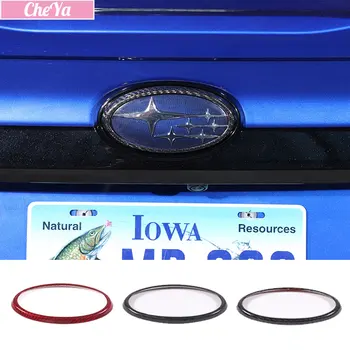 Для Subaru WRX 2021-2023 Кольцо для украшения логотипа автомобиля, задняя крышка с логотипом, автомобильные наклейки из настоящего углеродного волокна, внешние аксессуары