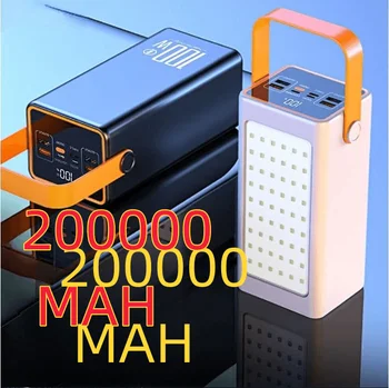 Power Bank 200000 мАч Высокой Емкости 66 Вт Быстрое Зарядное Устройство Powerbank для iPhone Ноутбук Batterie Externe СВЕТОДИОДНЫЙ Фонарь для Кемпинга