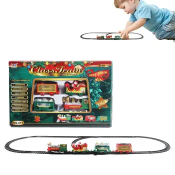 Игрушки для Рождественского поезда, Классический набор игрушек для поезда, вагоны и дорожки, игрушки, подарки для мальчиков и девочек в возрасте 4, 5, 6, 7, 8, 9