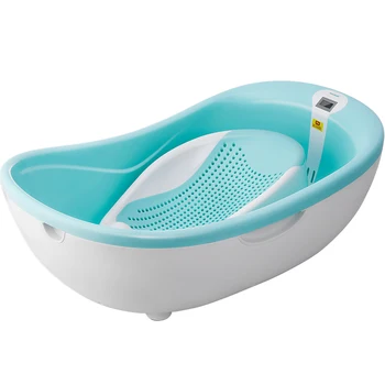 Детская ванночка для новорожденных, домашняя ванна для новорожденных с термометром, Сидящая Лежащая Ванна для новорожденных, чувствительная к температуре