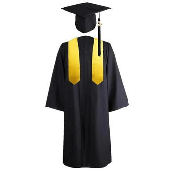 3 предмета в 1 комплекте Выпускное платье и кепка с кисточками, драпировка, набор для косплея, фотосъемка, выступление, студент-инженер
