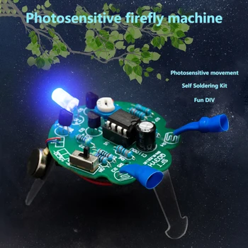 Светодиодный дыхательный светильник для пайки DIY Kit Имитация Светлячка Мигающий Робот Игрушка Фоточувствительный датчик Мобильный робот Часть Электронная