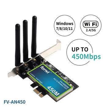 PCI Wi-Fi адаптер Двухдиапазонный беспроводной-Настольная сетевая карта 802.11a/b/g/n с частотой 450 Мбит/с и частотой 2,4/5 ГГц для ПК