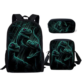 3 шт./компл., рюкзак для девочек и мальчиков, крутое животное, дракон, динозавр, школьная сумка, ранец, Повседневный Детский рюкзак, Студенческая сумка