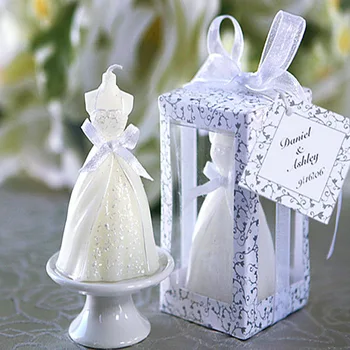10 шт. свадебное платье невесты, свадебные подарки в пользу свечи для гостей, свадебные сувениры