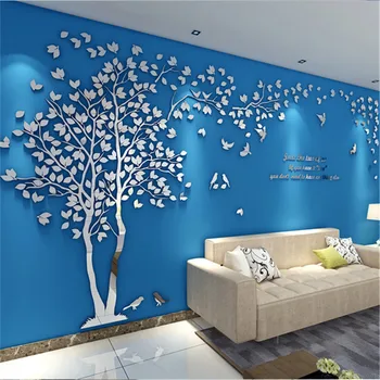 Крупногабаритная акриловая декоративная 3D наклейка на стену в виде дерева 