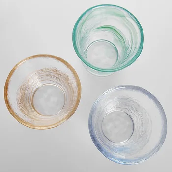 Чистый стеклянный стакан ручной работы с молотком, окрашенный в цвет глаз, чашка для воды, чашка для чая