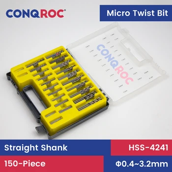 Набор сверл HSS4241 Micro Mini Twist с прямым хвостовиком Диаметром 150 штук-0,4 ~ 3,2 мм, ювелирные биты с футляром