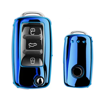 2019 Новый Мягкий водонепроницаемый Чехол для автомобильных ключей из ТПУ Для VW Polo Golf Bora Jetta POLO GOLF A5 Для Skoda Fabia Octavia Авто брелок-цепочка