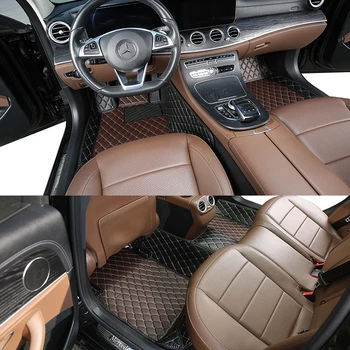 кожаные автомобильные коврики с логотипом для Mercedes Benz W203 W210 W211 AMG W204 A B C E S CLASS CLS CLK CLA SLK GLA GLC GLS A20 Коврик для ног
