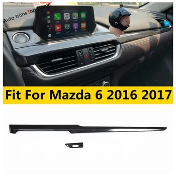 Интерьер из углеродного волокна ABS для Mazda 6 Седан и универсал 2016 2017 Приборная панель Центральное управление Украшение приборной панели Отделка крышки
