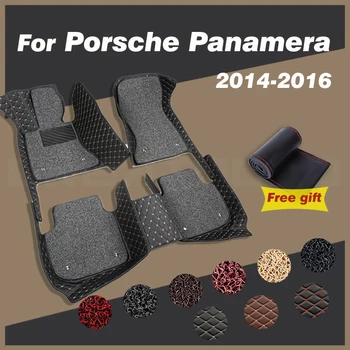 Автомобильные коврики для Porsche Panamera 2014 2015 2016 Автомобильные накладки для ног На заказ, аксессуары для интерьера, детали декора