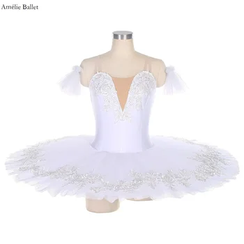 BLL112 Белый лиф из спандекса, предпрофессиональная балетная блинная пачка для девочек и женщин, конкурсные или исполнительские танцевальные костюмы