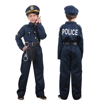Форма Дорожной полиции, Детский Костюм Полицейского, Косплей, Костюм на Хэллоуин для Детской одежды, Кепка, Реквизит, Детский Маскировочный Костюм на День рождения