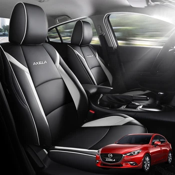 Индивидуальные Чехлы для автомобильных сидений Mazda 3 Axela 2014 2015 2016 2017 2018 2019, защитные аксессуары из искусственной кожи, Полный комплект