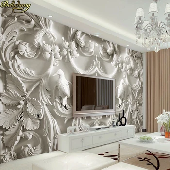 beibehang Пользовательские фотообои большая настенная роспись наклейки на стены классический белый европейский рельеф 3d ТВ настенные фрески papel de parede