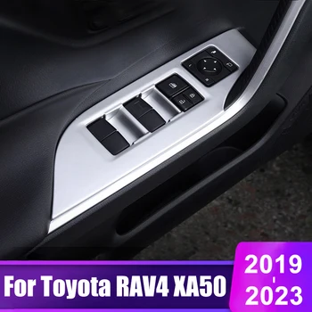 Для Toyota RAV4 2019 2020 2021 2022 2023 RAV 4 XA50 Гибридный Автомобильный Переключатель Подъема Оконного Стекла Панель Кнопка Крышка Аксессуары LHD RHD