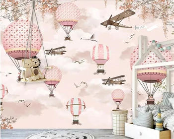 Beibehang, фотообои на заказ, детская комната, декоративная роспись, обои, воздушный шар, самолет, фон, 3D обои