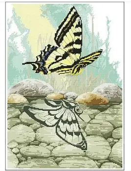 Вышивка Посылка Заводской Магазин высококачественных наборов для вышивания крестом Butterfly Shadow Высшего качества