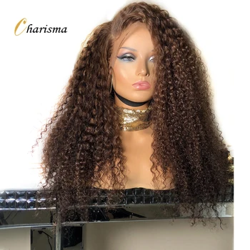 Парик из синтетических волос на кружеве Charisma, Афро Вьющиеся Парики, Натуральный Коричневый синтетический парик на кружеве, 26 Дюймов, Парик для женщин