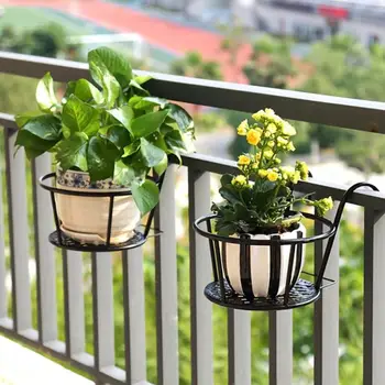 Универсальная легкая металлическая подставка для растений Полка для растений Для внутреннего балкона Подставка для цветов Подвесного типа Зеленая подвесная орхидея