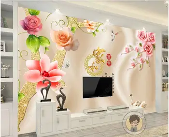 3d фотообои для стен в рулонах, настенная роспись на заказ, Красивая шелковая ткань, цветы, лебедь, домашний декор, наклейки на стены в гостиной