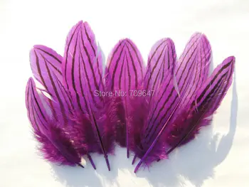 100 шт./лот! 7-10 см серебристые перья фазана, окрашенные в фиолетовый цвет, плюмаж для модистки, головной убор для карнавального костюма 