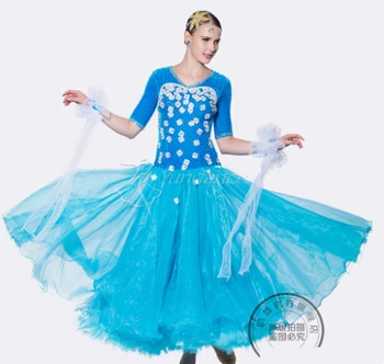 настроить синее платье с белым цветком фокстрот ча-ча-ча бальный вальс танго сальса Конкурс Быстрых шагов танцевальное платье