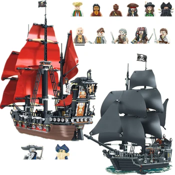 Пираты Карибского Моря Корабль Queen's Revenge Военный Корабль Черная Жемчужина Парусник Строительный Блок Кирпичи MOC 4195 Сборочные Игрушки Подарок Для Детей