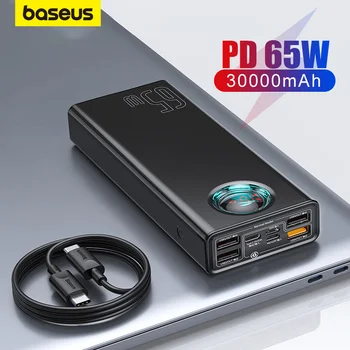Baseus 65W Power Bank 30000mAh PD Быстрая зарядка Powerbank Портативное внешнее быстрое зарядное устройство для телефона Планшета Xiaomi