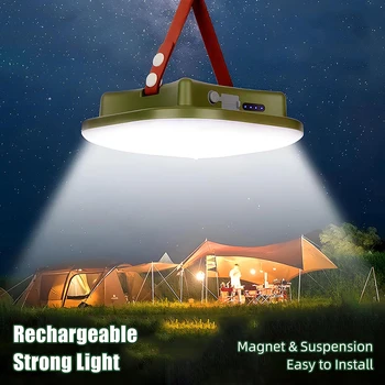15600 мАч, Перезаряжаемый светодиодный фонарь для кемпинга с магнитным зумом, Портативный фонарь, Палатка, Наружное освещение, Освещение для технического обслуживания