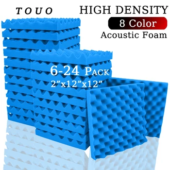 Акустическая губка TOUO Acoustic Foam Egg Crate Для яиц, 6/12/24 шт, Студийная Звукоизоляционная Акустическая панель, Наклейки на стены, Аксессуары для комнаты