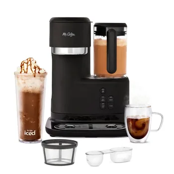 Кофеварка Mr. Coffee для приготовления фраппе на одну порцию и кофе со льдом с блендером, черная