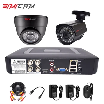 система видеонаблюдения CCTV kit DVR Камеры HD 4CH 1080N 5в1 DVR Kit 2шт 720P/1080P AHD Камера 2MP P2P Комплект видеонаблюдения