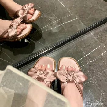 Роскошные Французские сандалии Большого размера, женские Дизайнерские тапочки с бабочкой-конт, Летние женские сандалии Zapatos De Mujer, женская обувь