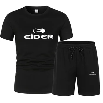 мужская спортивная одежда 2023 из двух предметов, повседневная футболка EIDER с короткими рукавами и шорты на завязках, быстросохнущая летняя дышащая мужская
