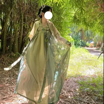 Китайское платье Hanfu Yongyexinghe LingMiaoMiao yushuxin, Древний женский костюм с вышитым принтом Hanfu, Полный комплект